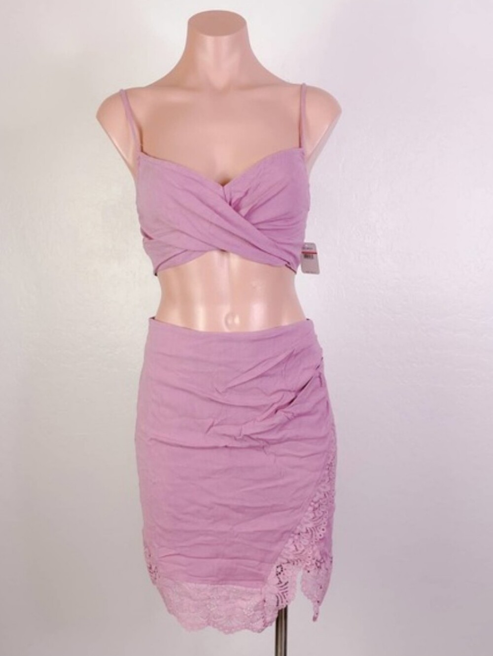 Free People Intimately Va Va Voom Set Bralette & Skirt Bliss Blush size XS NWT